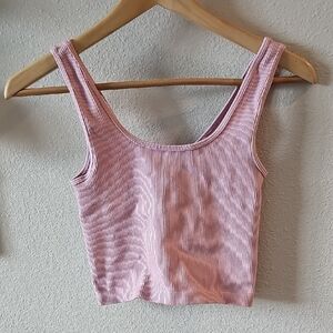 Aeropostale Pink Ribbed Crop Tank Top